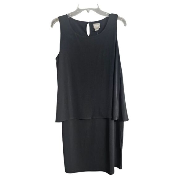CHICO'S Black Sleeveless Popover Dress - Size 1 NWT - Picture 1 of 11